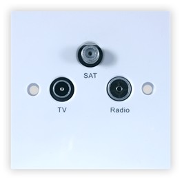 Triax TV/Radio/Sat Triplex Outlet White 304102