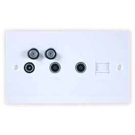 Triax TV/Radio/2xSat/BT+Return Outlet White 304114